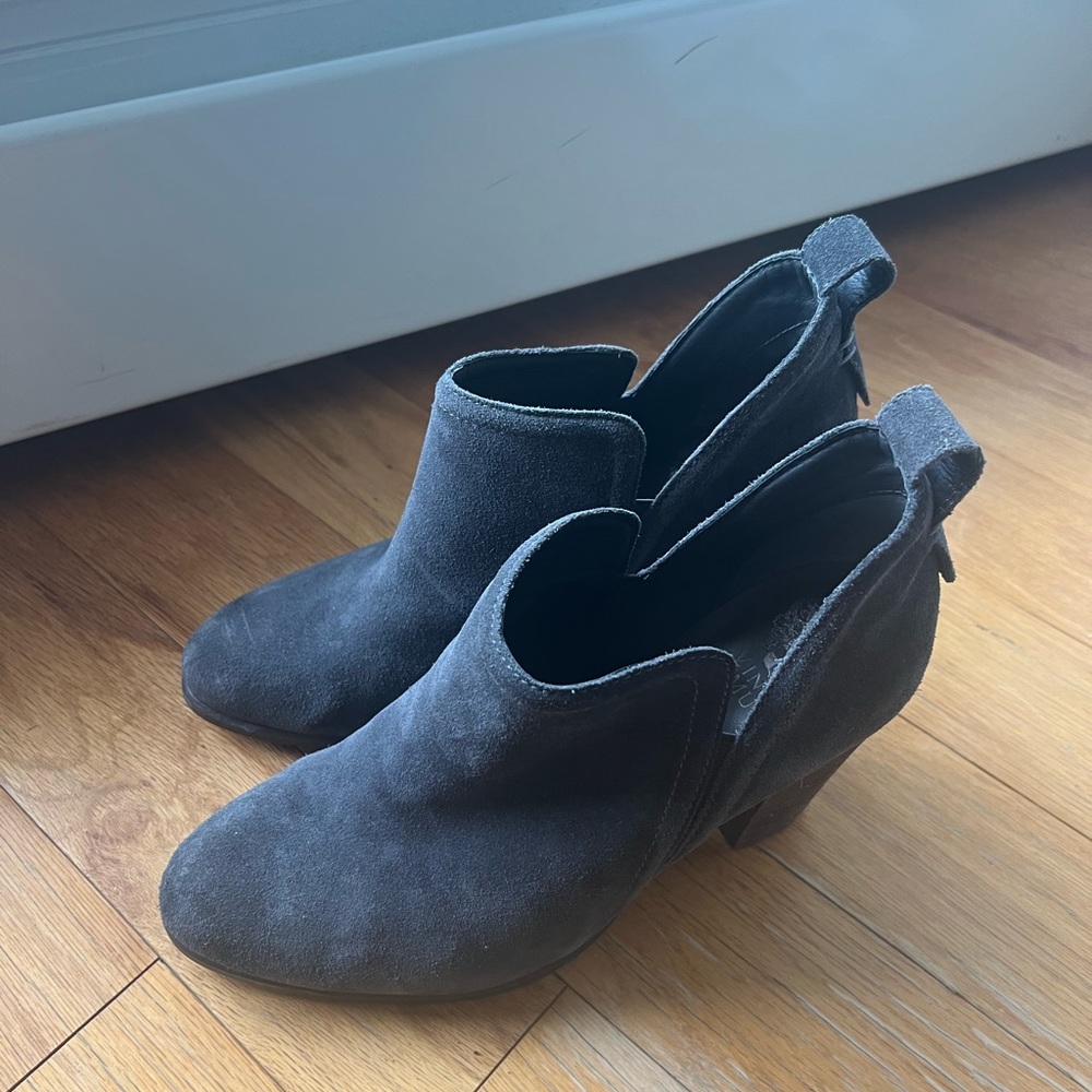 Vince Camuto Suede Gigietta Booties in Dark Gray